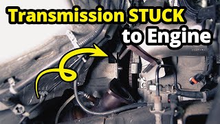 Transmission Stuck to Engine! How to Separate Transmission Bell Housing from Engine - 6L80 Silverado