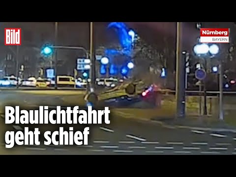 NÜRNBERG: Hier überschlägt sich ein Polizeiauto!