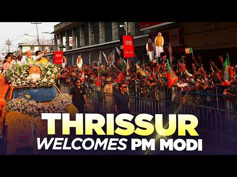 PM Modi holds a roadshow in Palakkad, Keralam