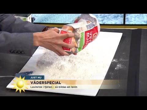 Vi bygger en lavin i studion - Nyhetsmorgon (TV4)