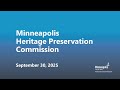 September 30 2025 Heritage Preservation Commission