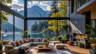 Summer Jazz And A Luxurious Lakeside Living Room - Soothing Jazz And Leafy Forest Create A Calming