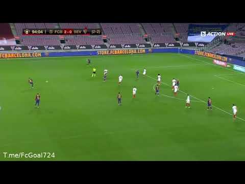 Barcelona vs sevilla 3-0 gol goal Martin Braithwaite