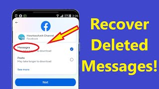 How To Recover Deleted Messages On Messenger Recover Deleted Facebook Messages!! - Howtosolveit