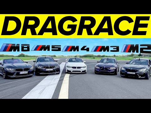 BMW M2 vs M3 vs M4 vs M5 vs M8! DRAG RACE
