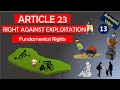 Article 23 Of Indian Constitution In English Right Against Exploitation Upsc Fundamental Rights