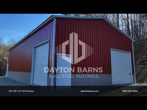 30×55×14 All-Steel Garage & Shop with Vertical Siding