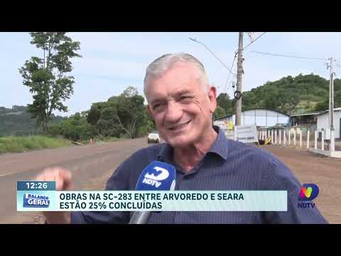 SC-283 entre Arvoredo e Seara tem atualização no andamento da obra