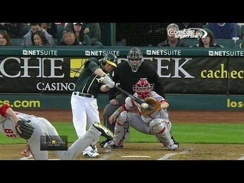 WSH@OAK: Moss puts A's up early with single in 1st