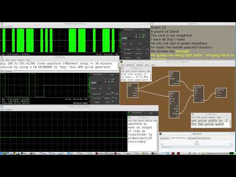 Build a CES ULTRA clone using the open source AlsaModularSynth square wave 100hz with 20% duty cycle