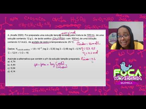 (Acafe 2020)  Foi preparada uma solução tampão acetato pela mistura de   de uma solução contendo