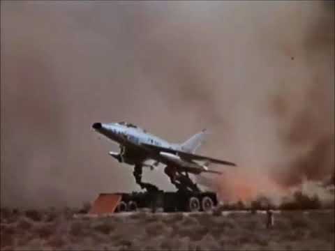 USAF F-100D Super Sabre using a zero-length-launch system (mid 50s)