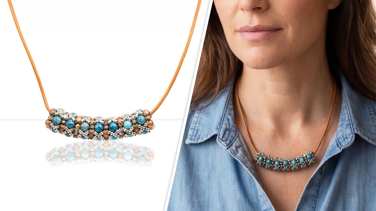 Embellished Cylinder Necklace - DIY Jewelry Making Tutorial by PotomacBeads