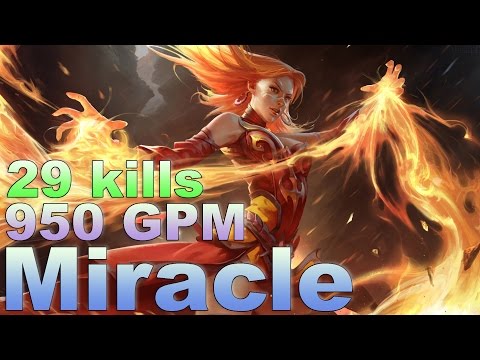 Miracle Lina 7.05 29 kills 950 GPM pro Gameplay | Highlights — Dota 2