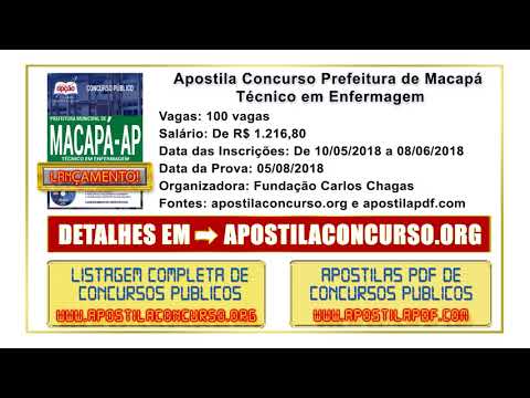 Apostila Concurso Prefeitura de Macapá 2018 PDF Técnico em Enfermagem
