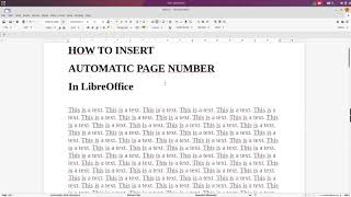 How to insert automatic page number in LibreOffice