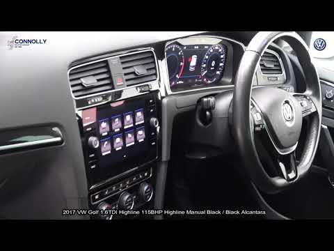 CMG VW SLIGO: 2017 VW Golf 1.6TDI Highline 115BHP Highline Manual Black / Black Alcantara