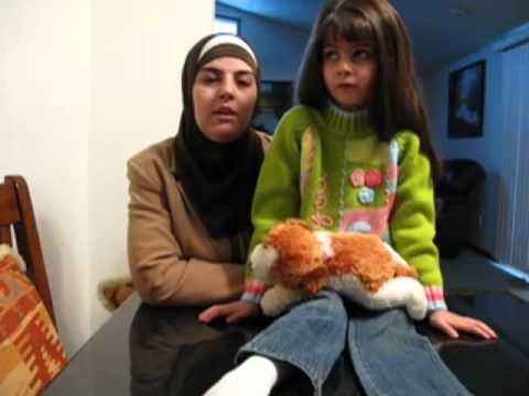 Iraqi girl lost her left leg in a missile attack