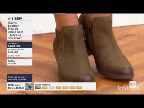 Clarks Leather Heeled Ankle Boots - Neva Lo in Taupe Metallic  - Interlude earlier today