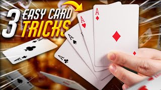 3 EASY CARD TRICKS Anyone Can LEARN In Just 5 MINUTES!!