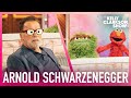 Oscar The Grouch Elmo Surprise Arnold Schwarzenegger With Sesame Street Gifts