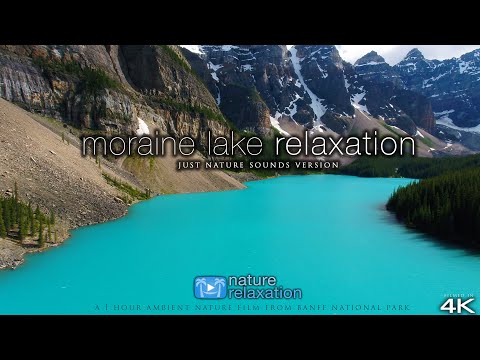 Moraine Lake Relaxation  💚4K Nature Video + Music | Banff National Park 1 HR Ambient Film