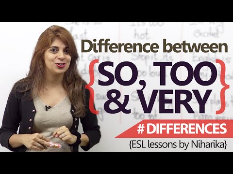 English Lesson - Learn the difference between 'So', 'Very' & 'Too' ( Speak Fluent English)