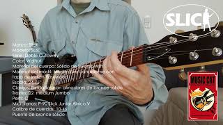 Video thumbnail for Music Cat Instrumentos: Slick SL60 Walnut / Swamp Ash / Doble Cutaway / P-90 Alnico V by Music Cat Instrumentos Musicales
