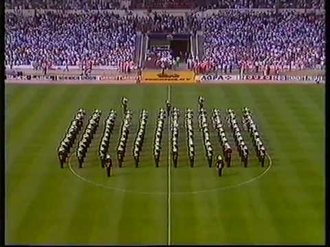 EVERTON FC V LIVERPOOL FC - FA CUP FINAL 1989- HALF TIME-BAND OF THE ROYAL MARINES