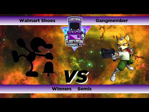 Flynn's Arcade 055 Winners Semis - Walmart Shoes (Game & Watch) Vs Gangmember (Fox) Melee Tournament