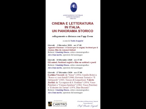 3° appuntamento del ciclo "Cinema e letteratura in Italia. Un panorama storico"