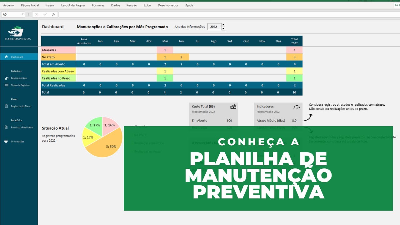 Planilha para Controle de Manutenção Preventiva