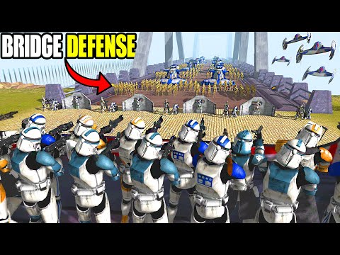 The Largest CLONE WARS Bridge Fortress Defense EVER! - Men of War: Star Wars Mod