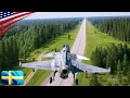 Road Landing 9G Turns Insane Swedish Gripen Fighter Maneuvers