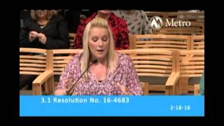 Feb. 18, 2016 - Portland Metro City Council Hearing on 2008 Oregon Zoo Bond