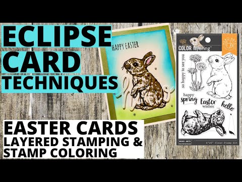 💥ECLIPSE CARD MAKING 💥TWO CARD TECHNIQUES | TIPS AND TRICKS FOR LAYERED STAMPS & STAMP COLORING