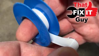 Plumber shows how to apply teflon tape and thread sealant