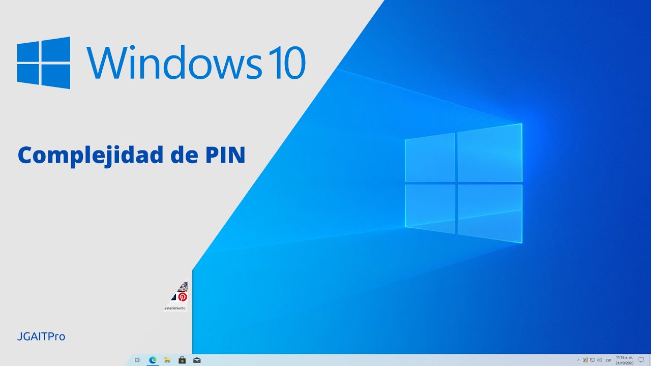 Complejidad de PIN en Windows 10