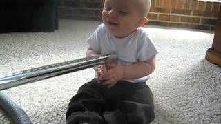 Baby Finds Vacuum Hilarious Video