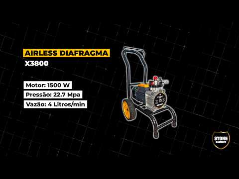 Máquina de Pintura Airless Diafragma 1,5 kW 4L/min 220V X3800 STONE HAMMER-12715 - Vídeo