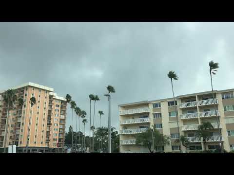 Hurricane Michael Windy Rain Squalls Clouds St. Petersburg Tampa Bay Florida Fast Moving Clouds