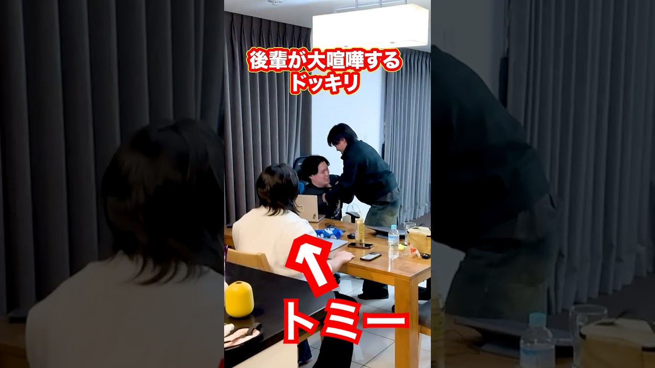 【ドッキリ】日本一怖い先輩の目の前で後輩が大喧嘩するドッキリしたらトミーが遂にブチギレた！#shorts