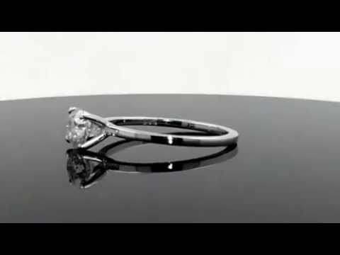 0.71 ct. F/VS1 Round Diamond Engagement Ring 14k White Gold - DGI Certified - Mikado Diamonds