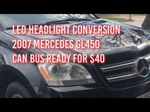 2007 Mercedes GL450 Halogen to LED Headlight Conversion - plug and play for $40