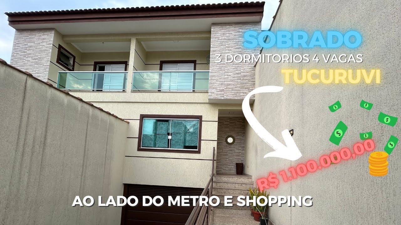SOBRADO MODERNO COM JARDIM DE INVERNO TODO PLANEJADOS | GARAGEM PARA 4 CARROS | TUCURIVI -- SP