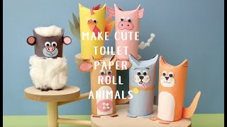 Make Cute Toilet Paper Roll Animals 6 Farm Animals Full Length Tutorial