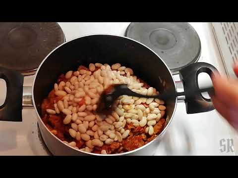 Etli Kuru Fasulye, White bean stew with meat, Vit bönagryta med kött