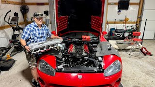 Dodge Viper Oil Cooler Lines Plug Wires and Coils = Engine Disassembly DIY