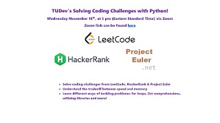 TUDev Solving Coding Challenges with Python!