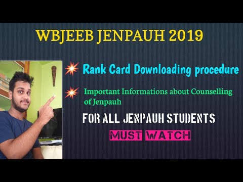Wbjeeb Jenpauh 2019|Rank card Downloading procedure|Result is out!|Important informations of Jenpauh